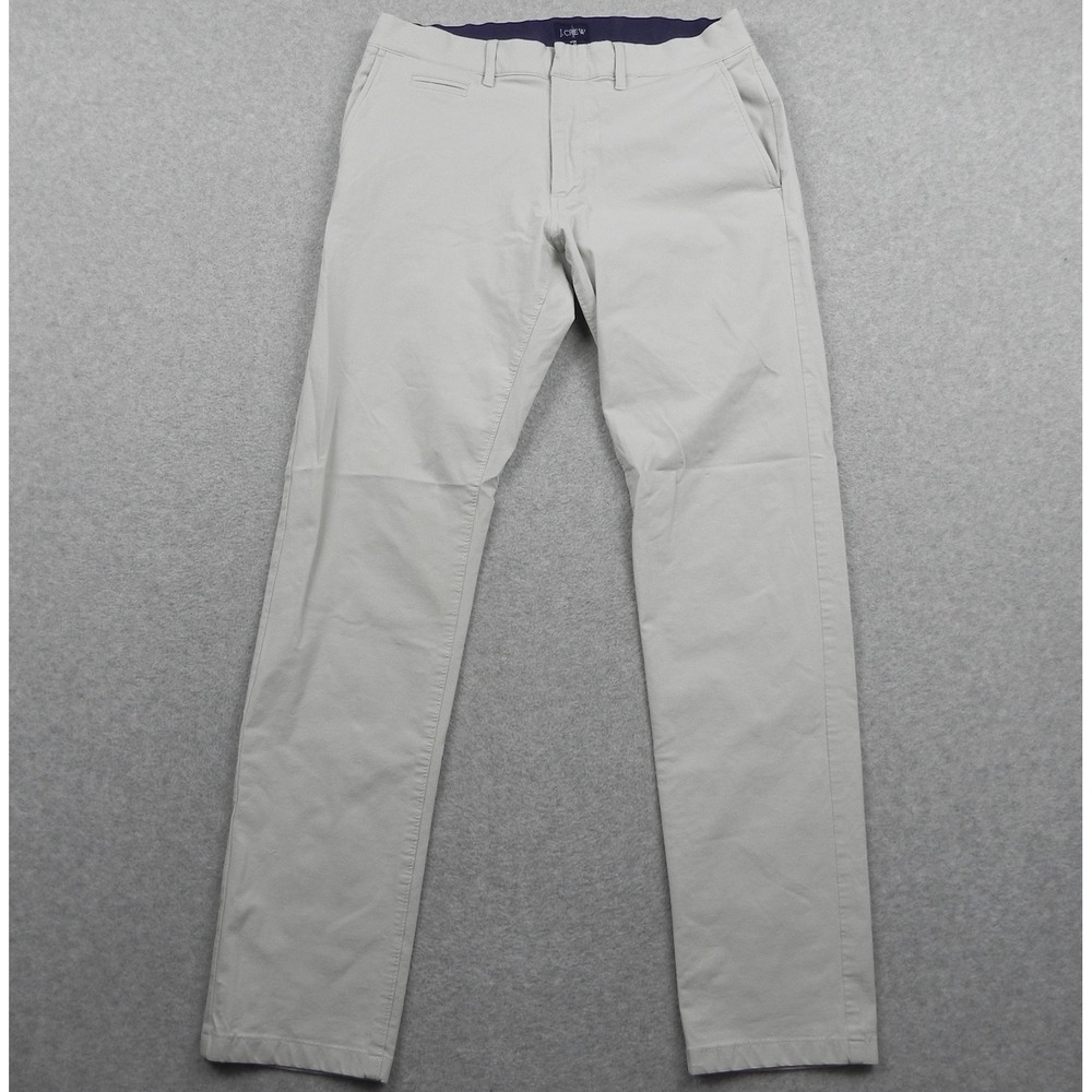 J Crew Pants Mens 30x30 484 Slim Tech Pant Stretch Flex Chino Flat Front Ivory